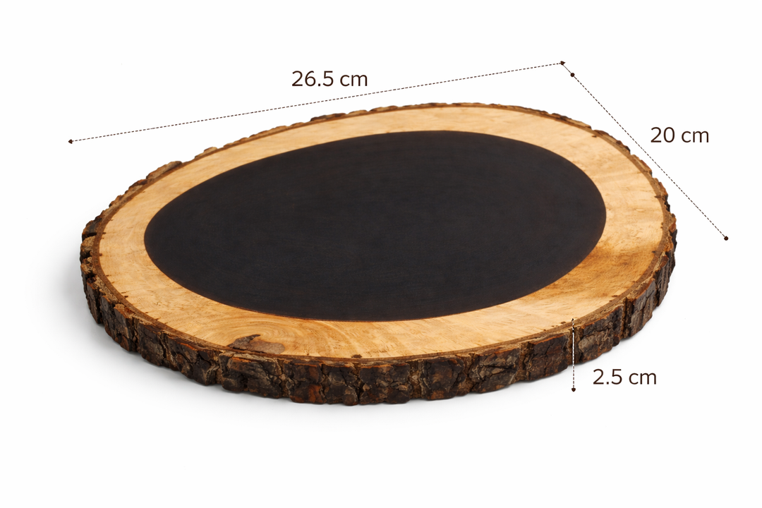 Tree Bark Serving Platter | Chess Board & Mango Wood Platter