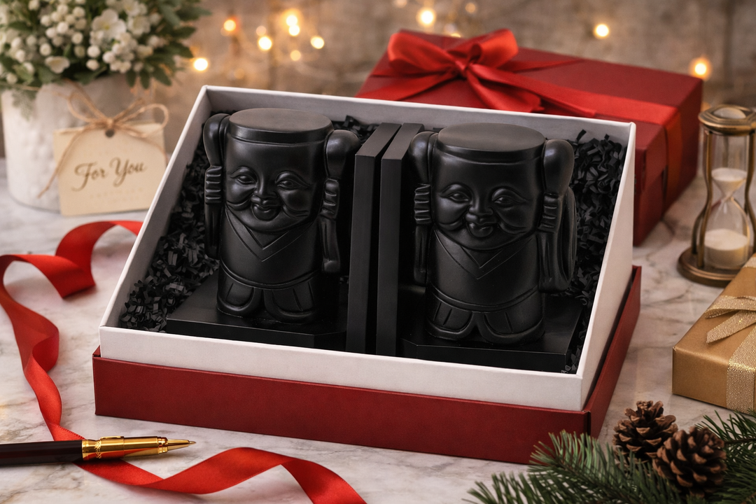 Handcrafted Black Soapstone Bookends for Home & Office Décor