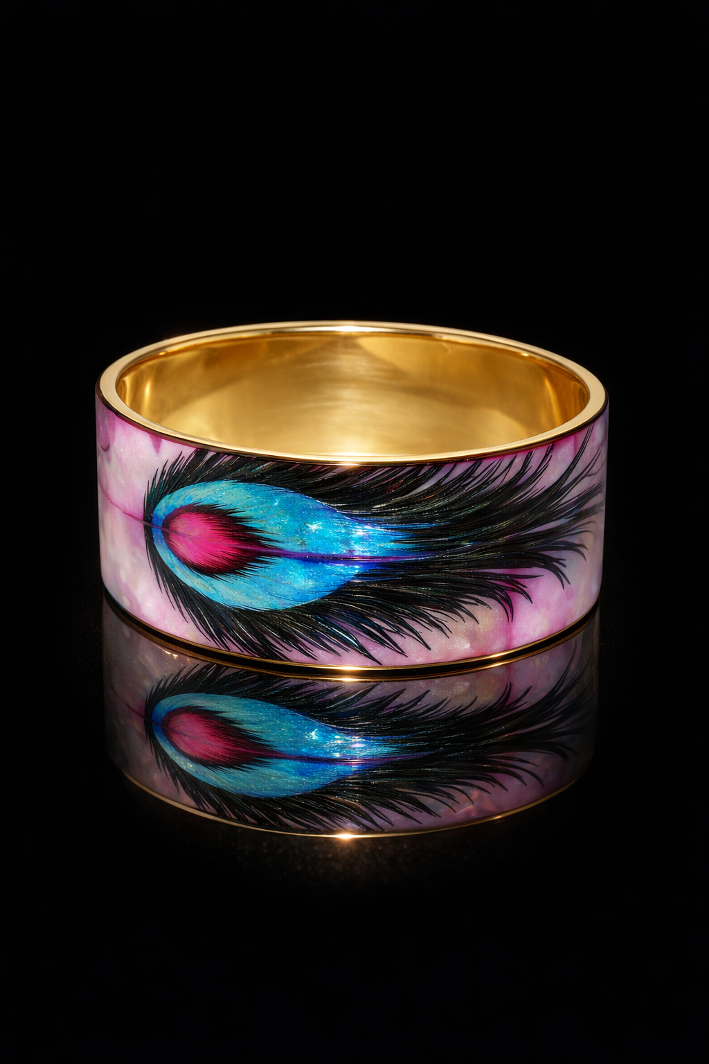 Ocellus Rage Carmine Rose Mother of Pearl Designer Bangle