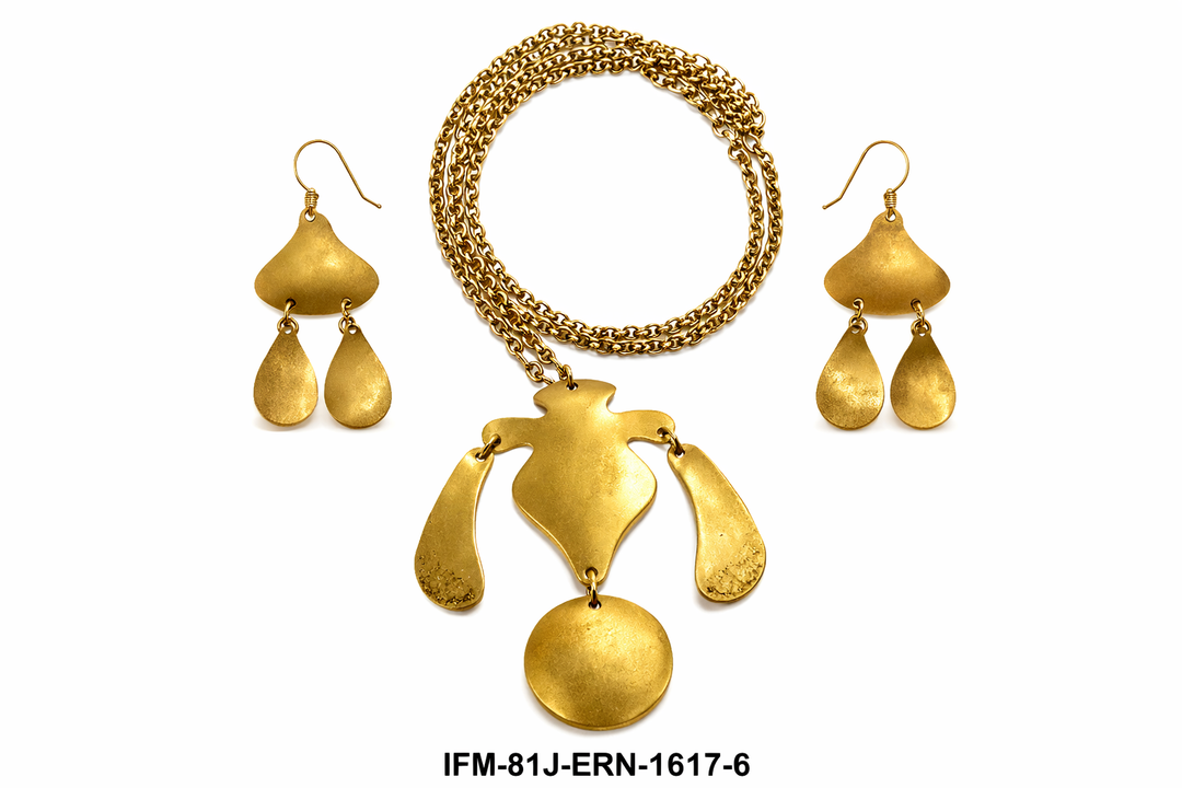 Whigmaleerie Premium Handcrafted Brass Modern Jewellery Set