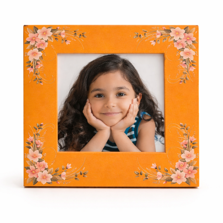 Square Decorative Floral Photo Frame for Home Décor