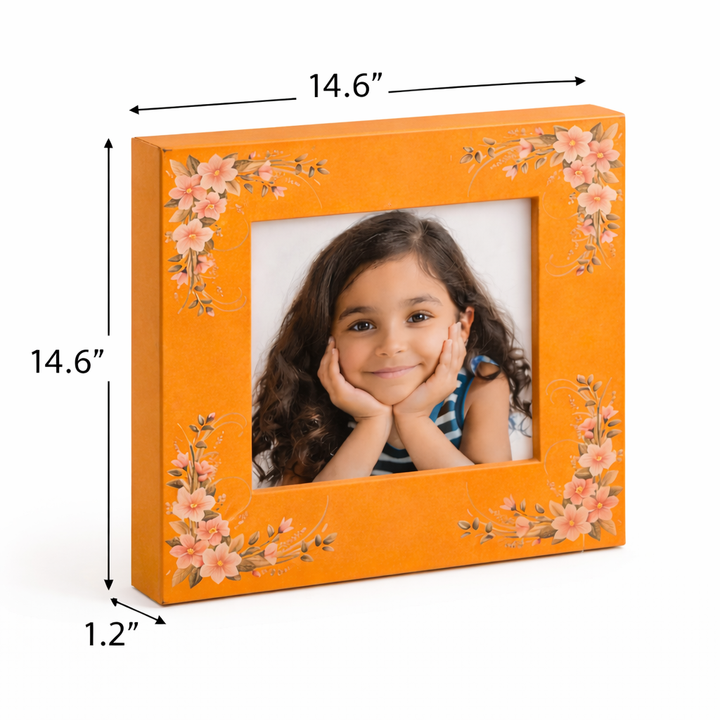 Square Decorative Floral Photo Frame for Home Décor
