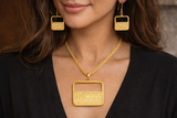 Savoir-faire of Vitality: Handcrafted Brass Pendant & Earrings Set