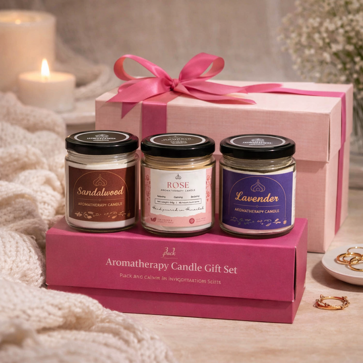Aromatherapy Candle Collection – 3-Pack Wax Candles for Calm & Relaxation