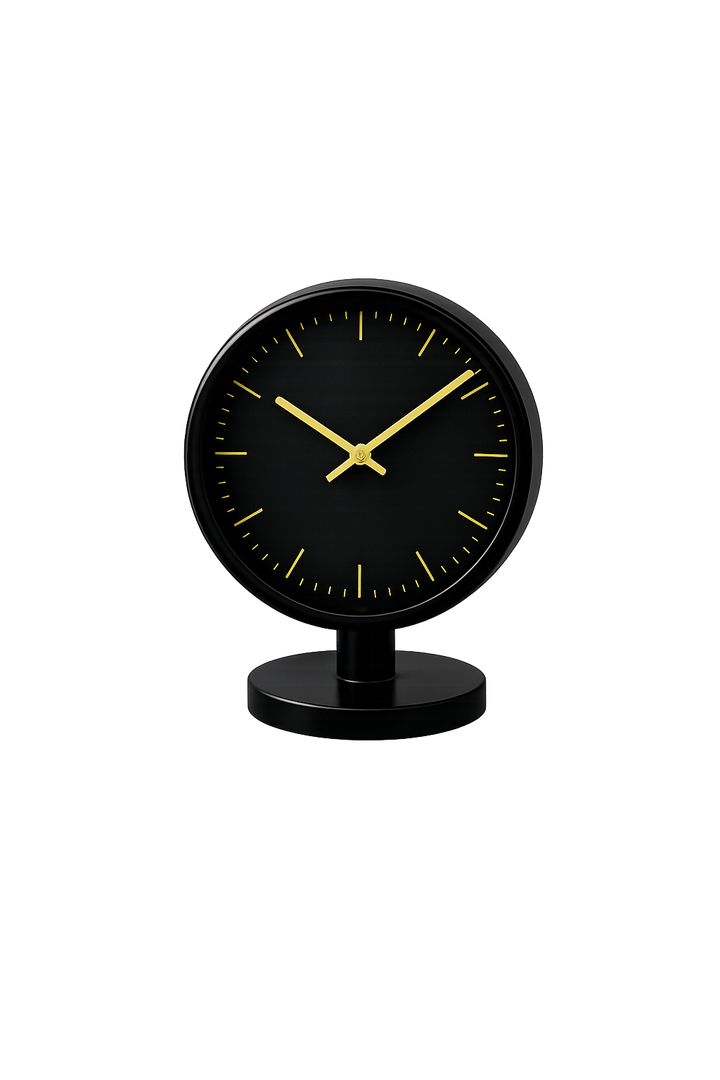 Elegant Silver Roman Table Clock – Stainless Steel Desk Timepiece