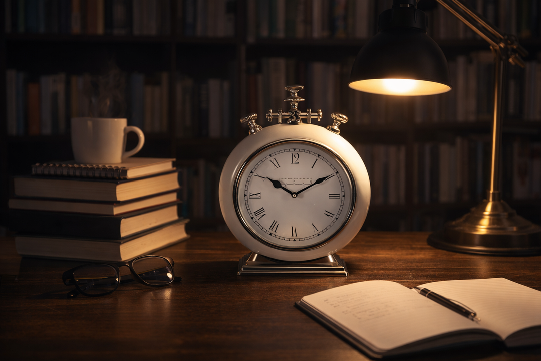 Sleek Aluminum Table Clock for Home & Office