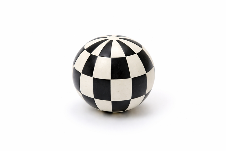 Artistic Resin Decorative Ball Black Finish Accent