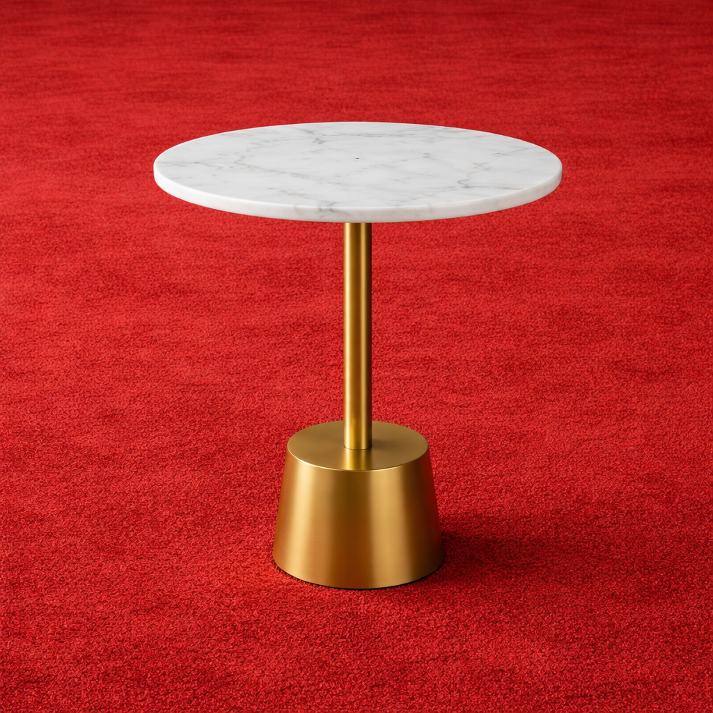 Modern Aluminum & Marble Side Table – Stylish Living Room Accent