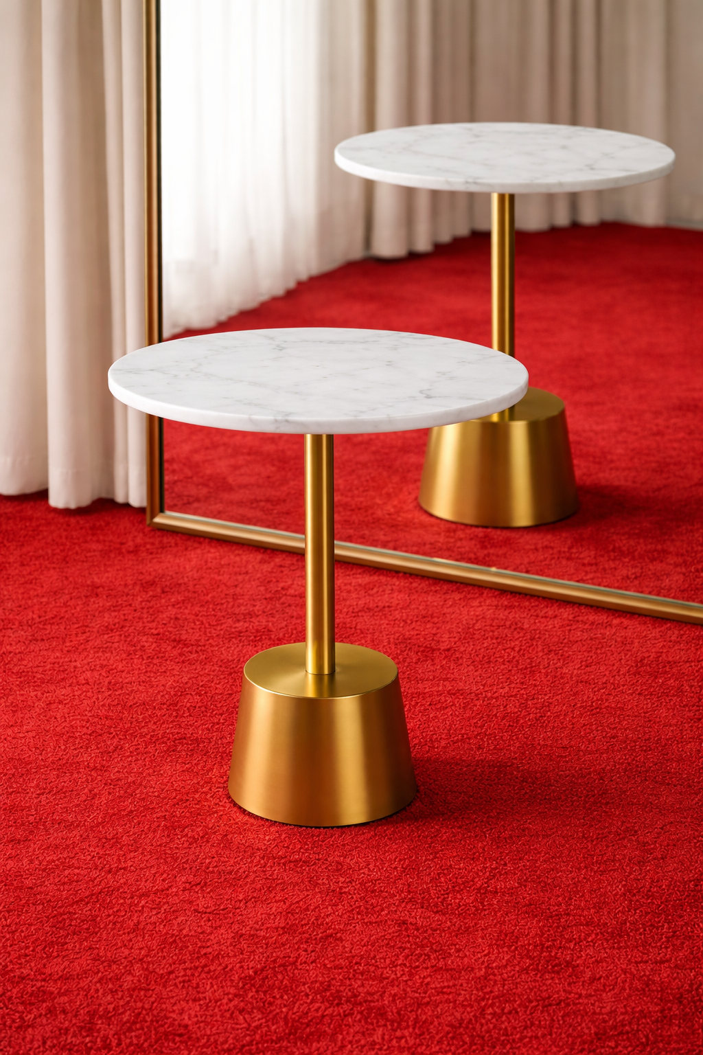 Modern Aluminum & Marble Side Table – Stylish Living Room Accent