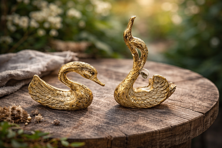 Luxury Mother of Pearl Elephant Figurines Set