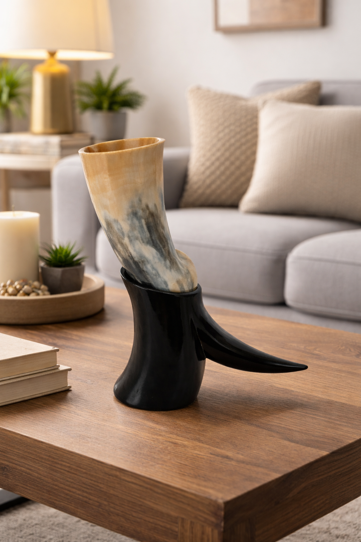 Traditional Sambhal Horn Craft Handcrafted Vase