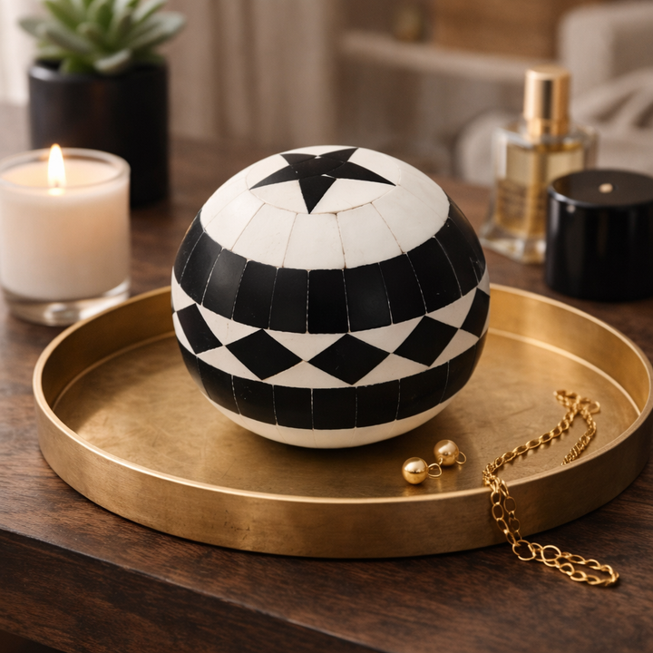 Artistic Resin Star Design Decorative Sphere Showpiece