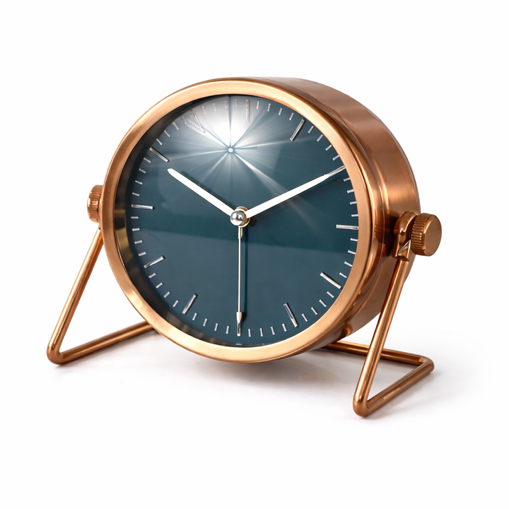 Rose Gold Table Clock – Stylish Stainless Steel Décor for Desk & Shelf