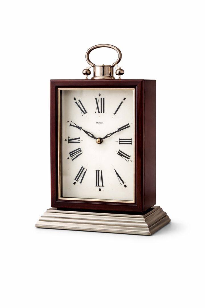 Classic Black Silver MDF Table Clock – Elegant Desk and Shelf Accent