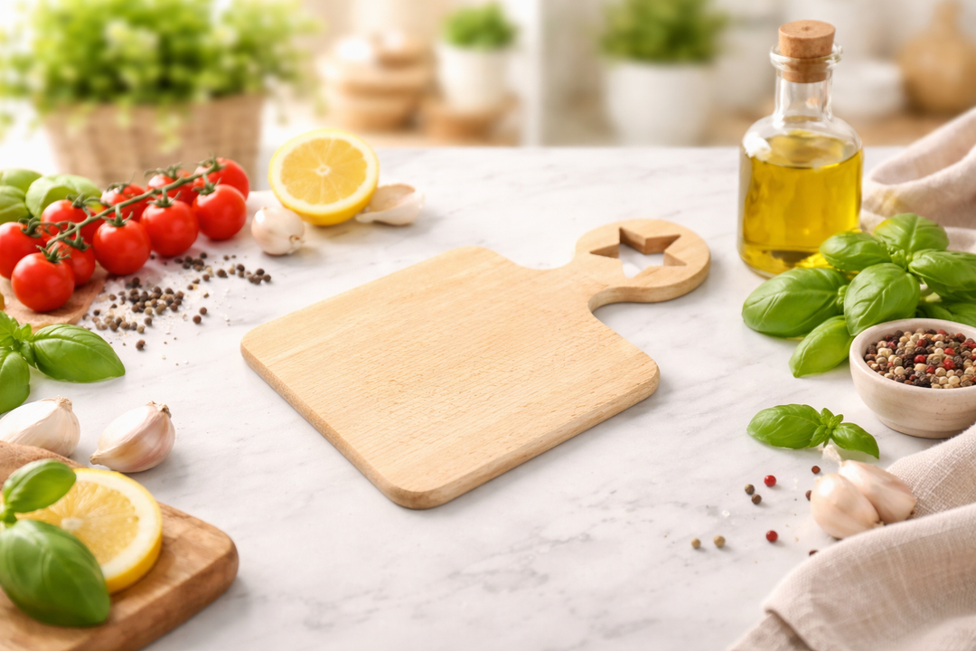 Star Handle Wooden Chopping Board for Kitchen & Serving