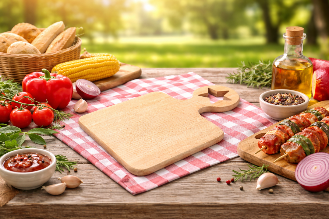 Star Handle Wooden Chopping Board for Kitchen & Serving