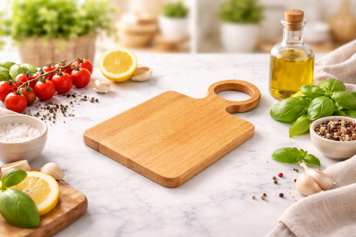 Premium Wooden Chopping Board with Round Handle Design