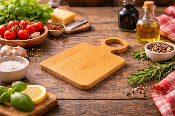 Premium Wooden Chopping Board with Round Handle Design