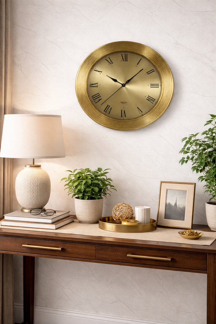 Copper Aluminum Wall Clock – Elegant Timepiece for Contemporary Interiors