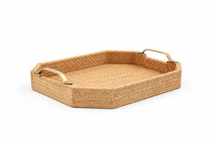 Wooden Carved Tray Set of 2 – Handcrafted Serving Trays