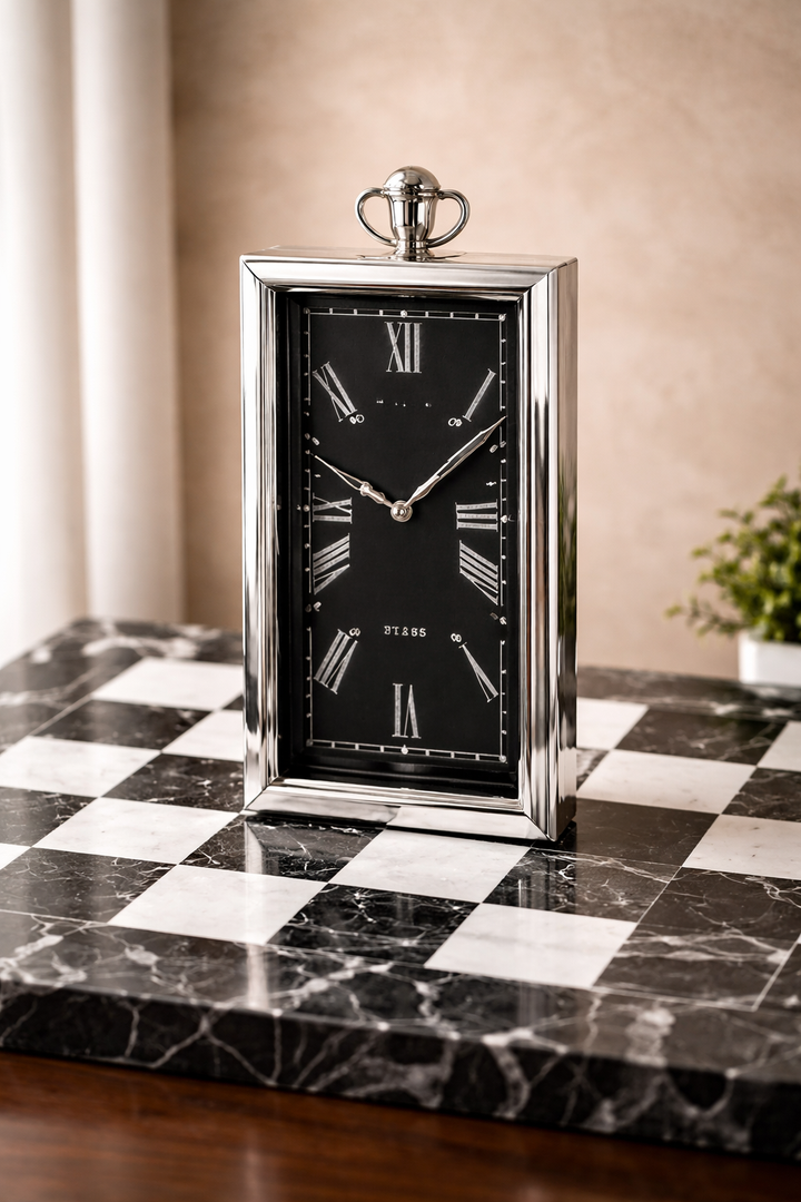 Modern Silver Steel Wall Clock – Sleek Timepiece for Living Room & Office