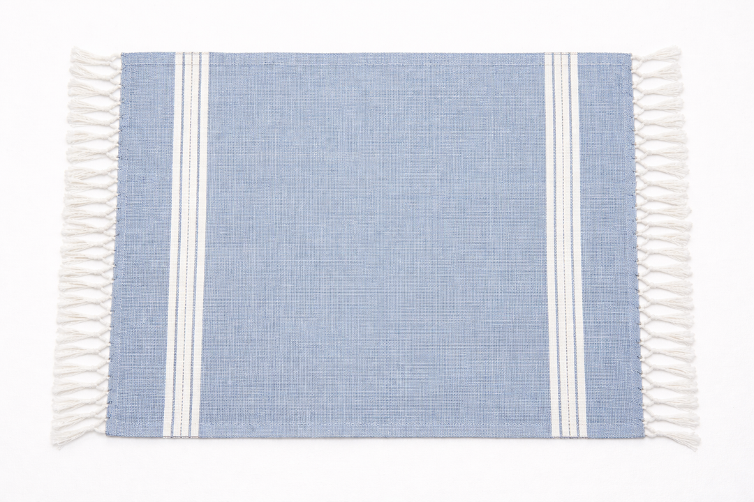 Stylish Cotton Floor Mat with Woven Stripe Design