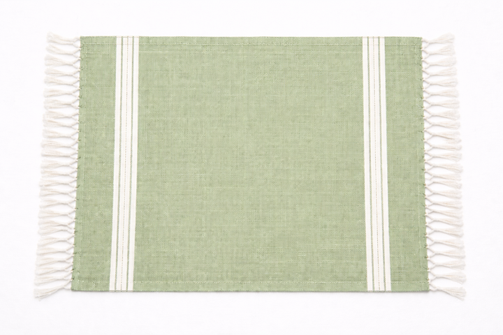 Stylish Cotton Floor Mat with Woven Stripe Design