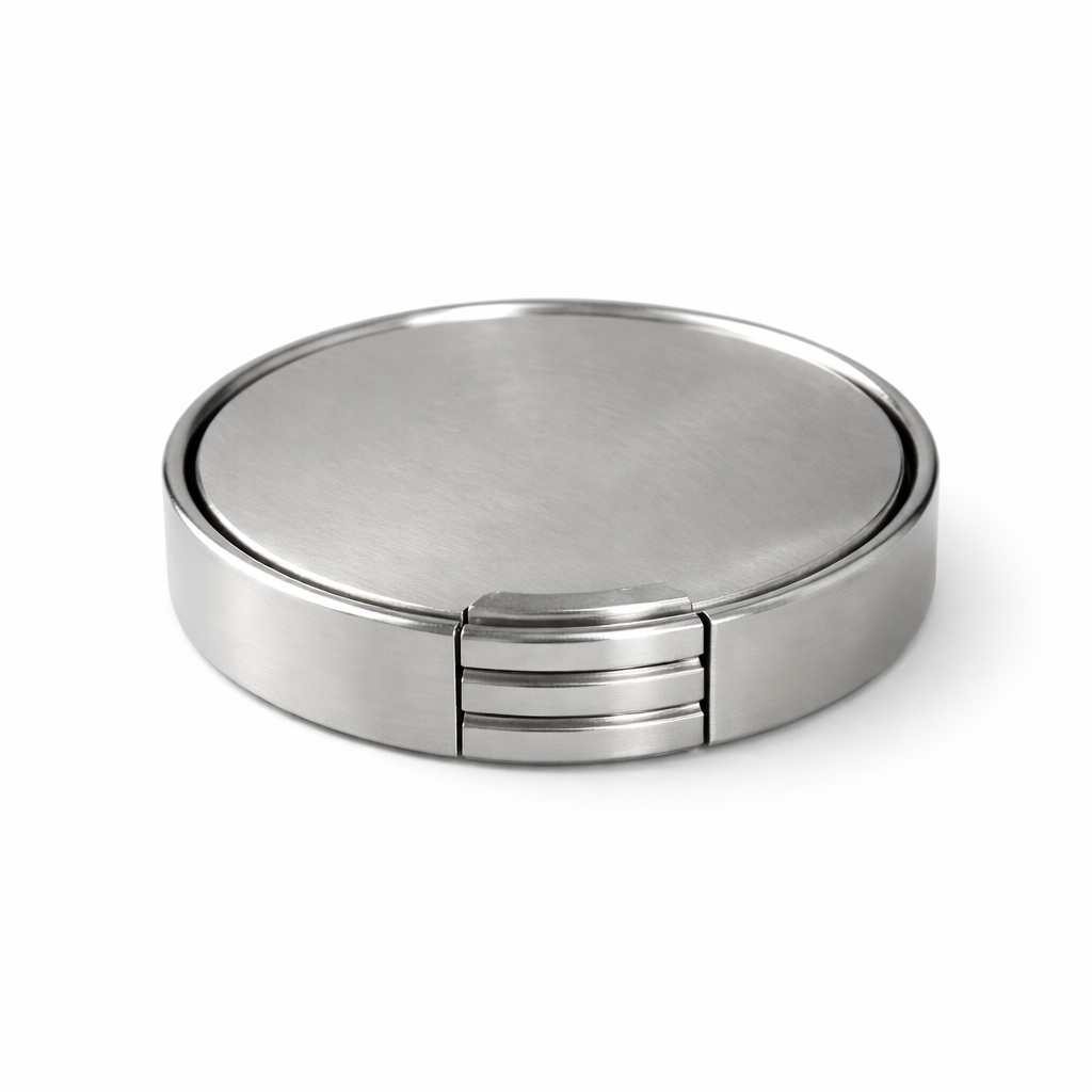 Stylish Coaster Set | Premium Stainless-steel Finish | Table Protection | 4-Inch Diameter