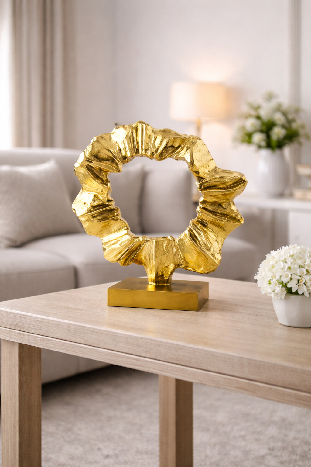 Modern Abstract Circle Aluminium Tabletop Decorative Ornament