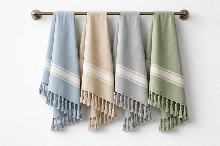 Stylish Cotton Floor Mat with Woven Stripe Design