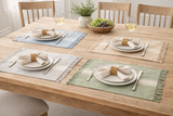 Stylish Cotton Floor Mat with Woven Stripe Design