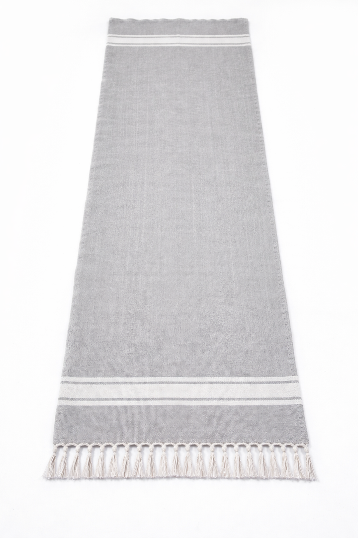 Stylish Large Cotton Floor Mat with Woven Stripe Design