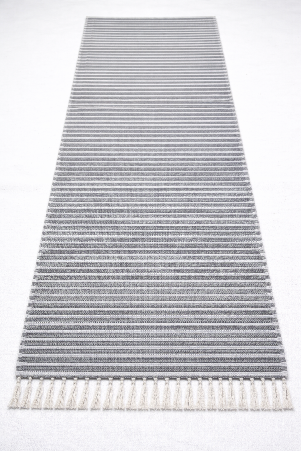 Classic Large Cotton Floor Mat with Woven Stripe Pattern