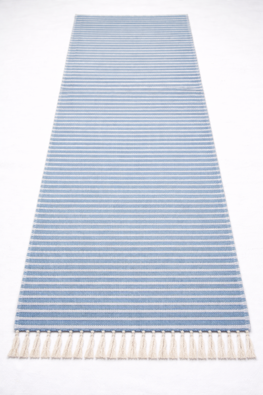 Classic Large Cotton Floor Mat with Woven Stripe Pattern