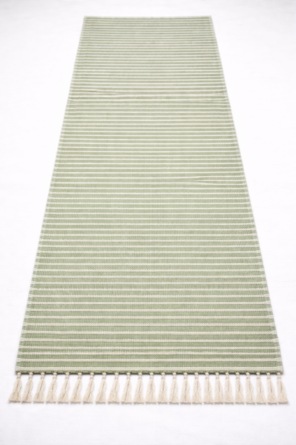 Classic Large Cotton Floor Mat with Woven Stripe Pattern
