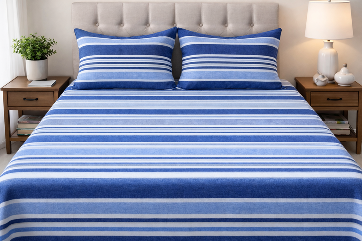 Cotton Chambray Bedcover Set with 2 Pillow Covers – Soft & Stylish