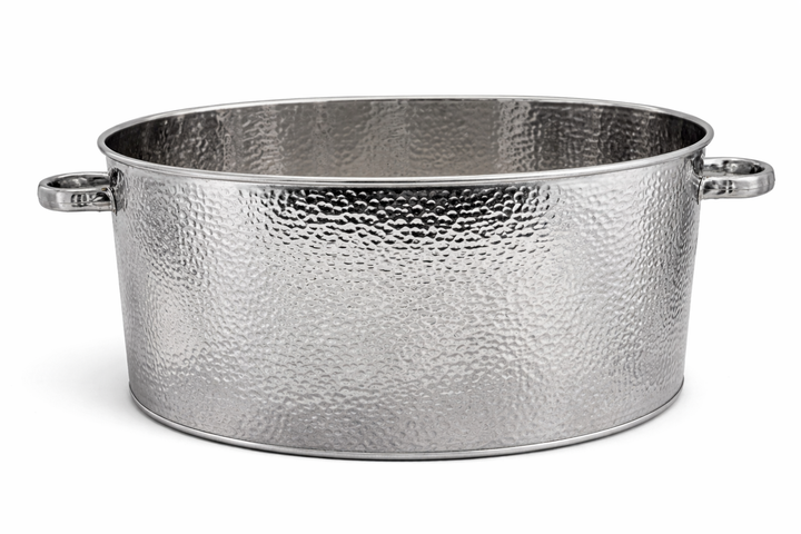 Oval Party Cooler | Polished Stainless-Steel Ice & Drink Tub