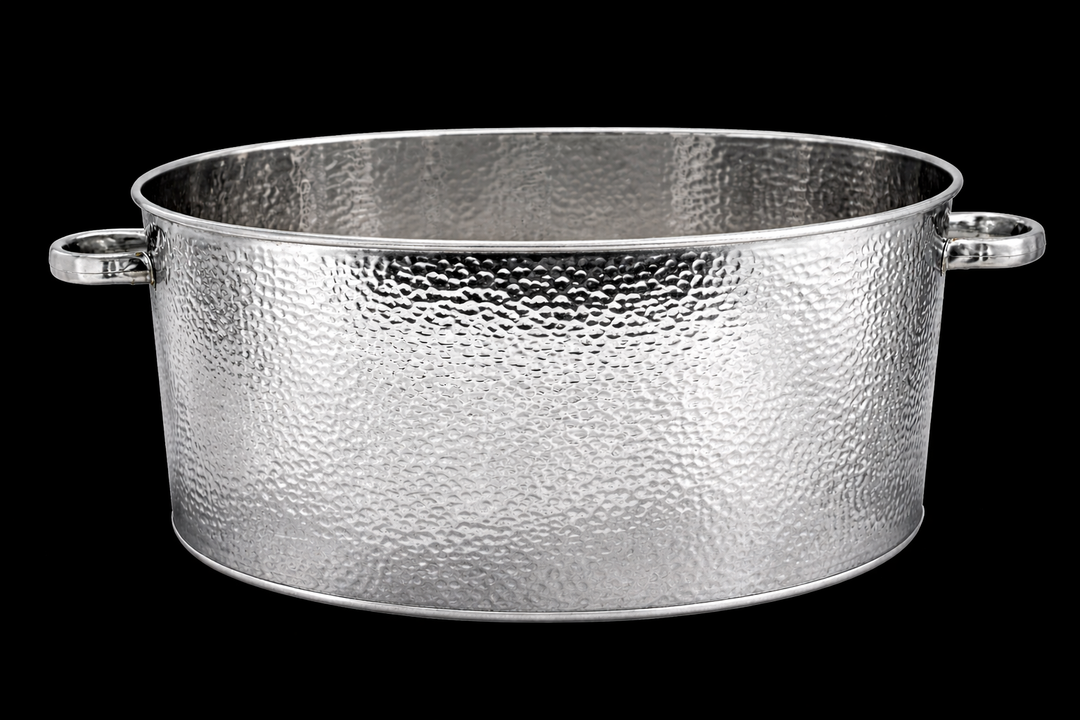 Oval Party Cooler | Polished Stainless-Steel Ice & Drink Tub