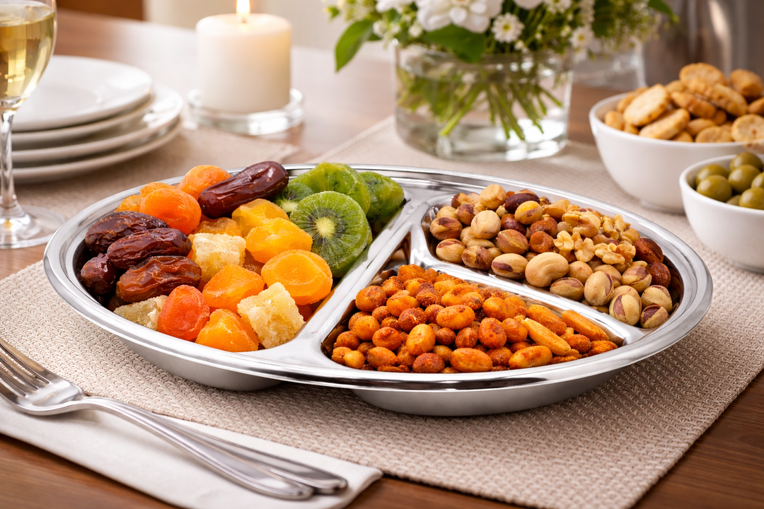 Premium Stainless Steel Nut Serving Dish – 9 x 6 inches Rectangular Tray