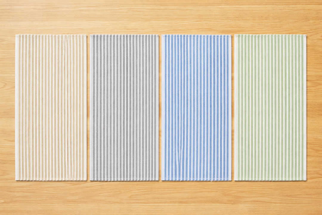 Durable Cotton Woven Full Stripe Table Mats – Set of 2