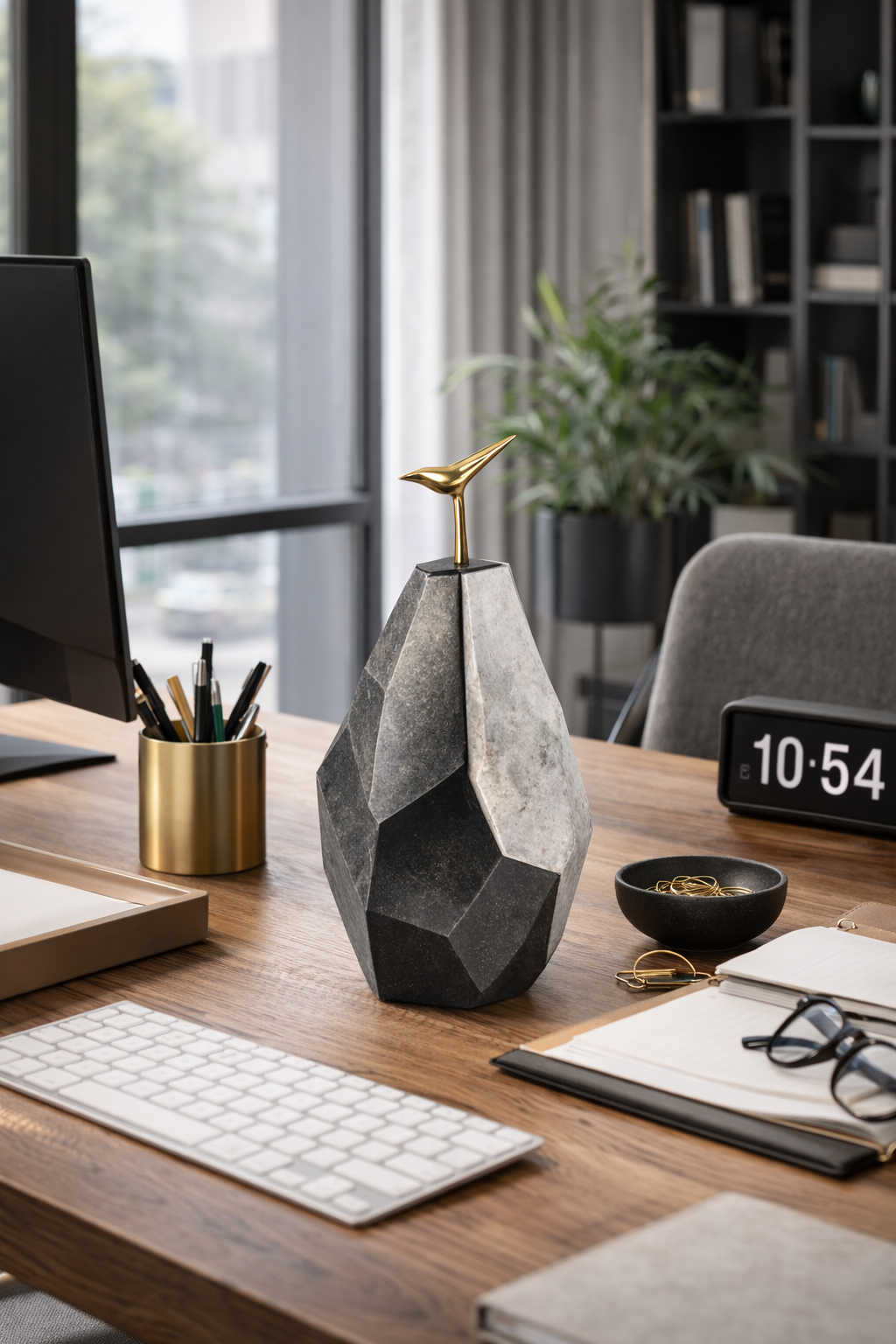 Luxury Modern Abstract Black Aluminium Accent Sculpture for Interiors