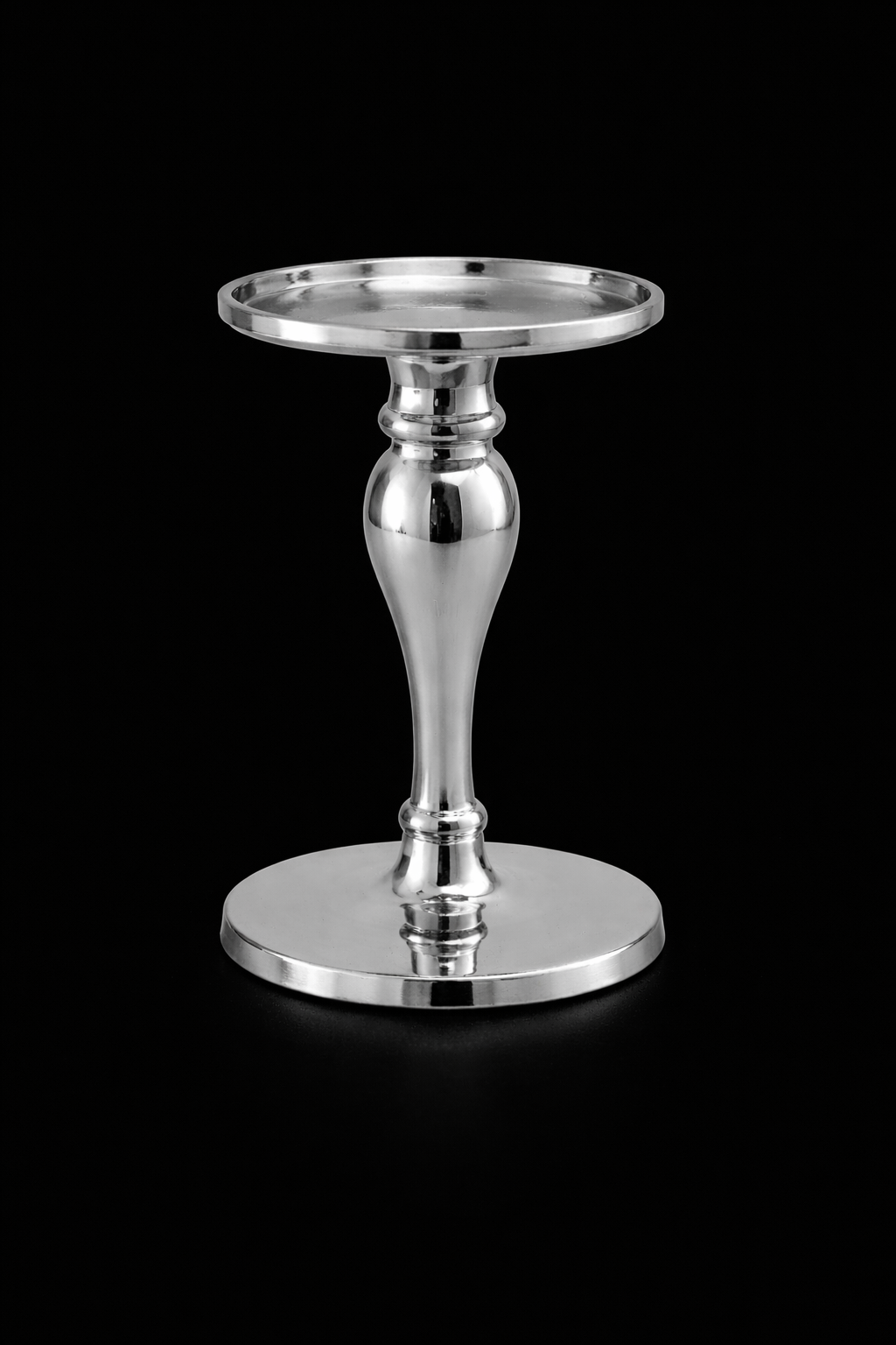 Polished Aluminium Candle Stand | Modern Table Décor | 6 Inch Height