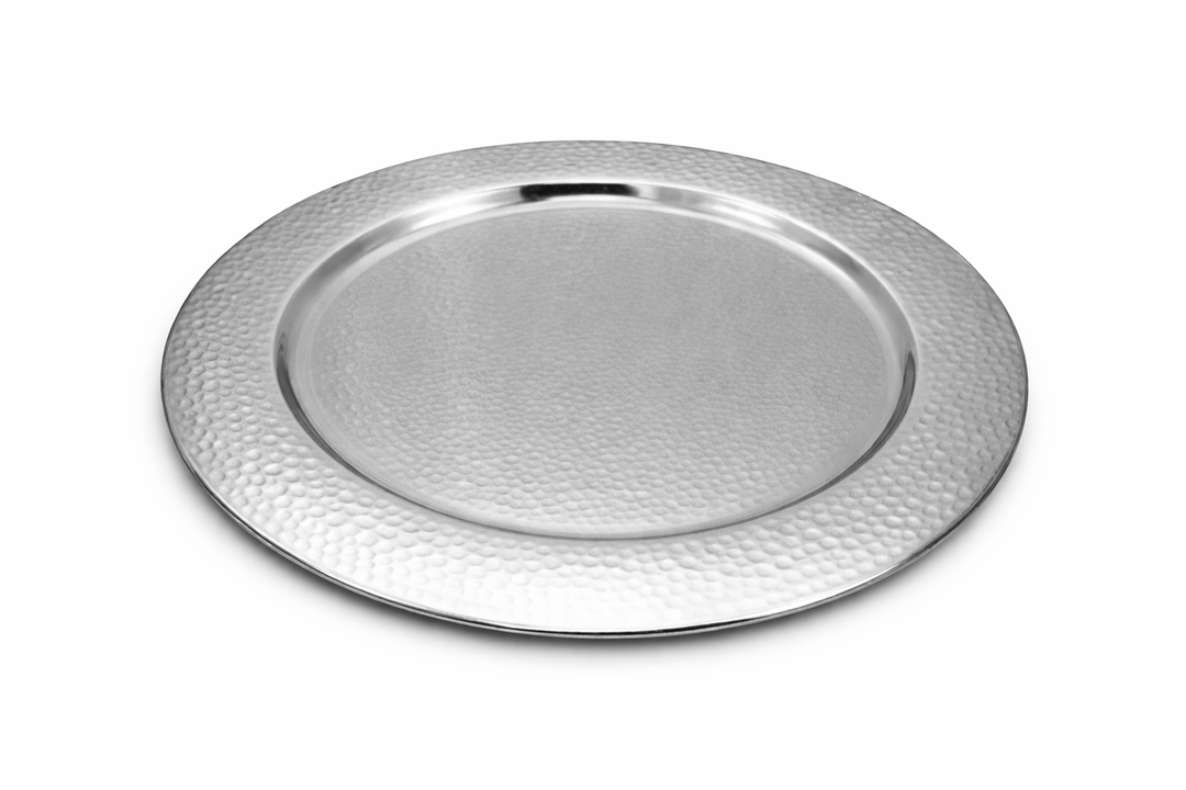 Stainless Steel Charger Plate (13 Inch Deep) – Traditional Indian Thali Serving Plate