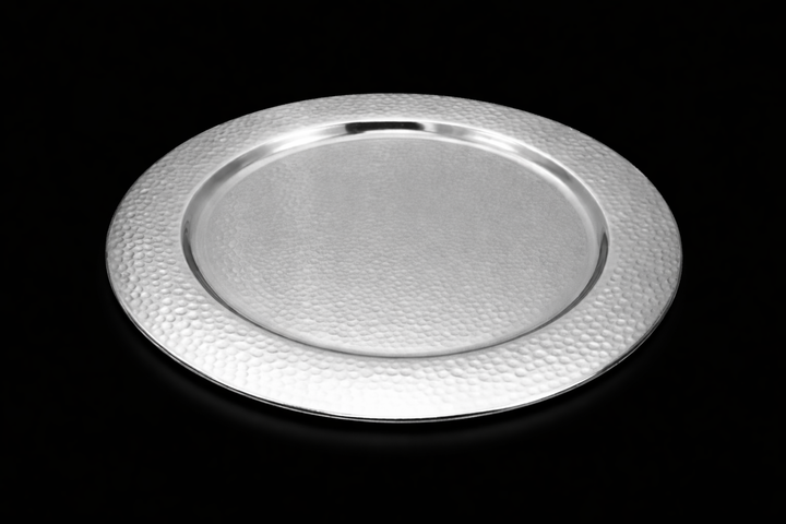 Stainless Steel Charger Plate (13 Inch Deep) – Traditional Indian Thali Serving Plate