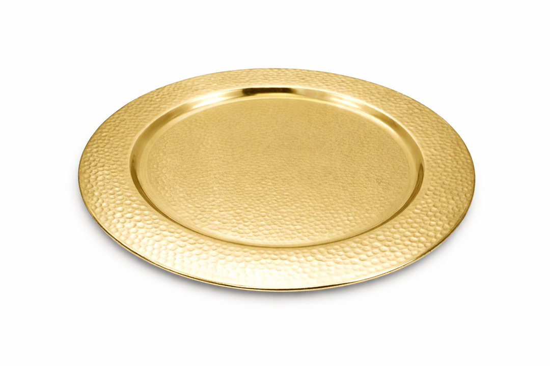 Stainless Steel Charger Plate (13 Inch Deep) – Traditional Indian Thali Serving Plate