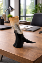 Handcrafted natural horn flower vase, Sambhal horn craft