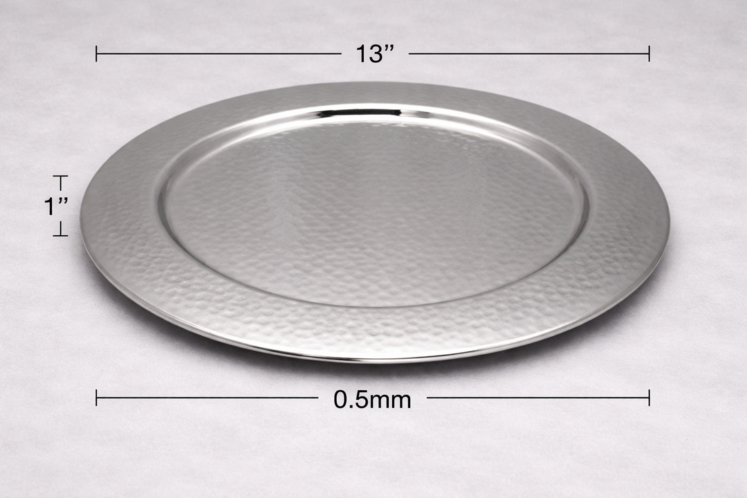 Stainless Steel Charger Plate (13 Inch Deep) – Traditional Indian Thali Serving Plate