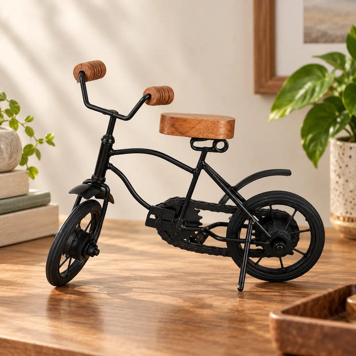 Expobazaar Cream Iron Bicycle Showpiece for Home Décor