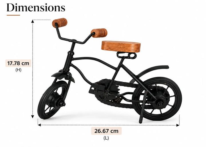 Expobazaar Cream Iron Bicycle Showpiece for Home Décor