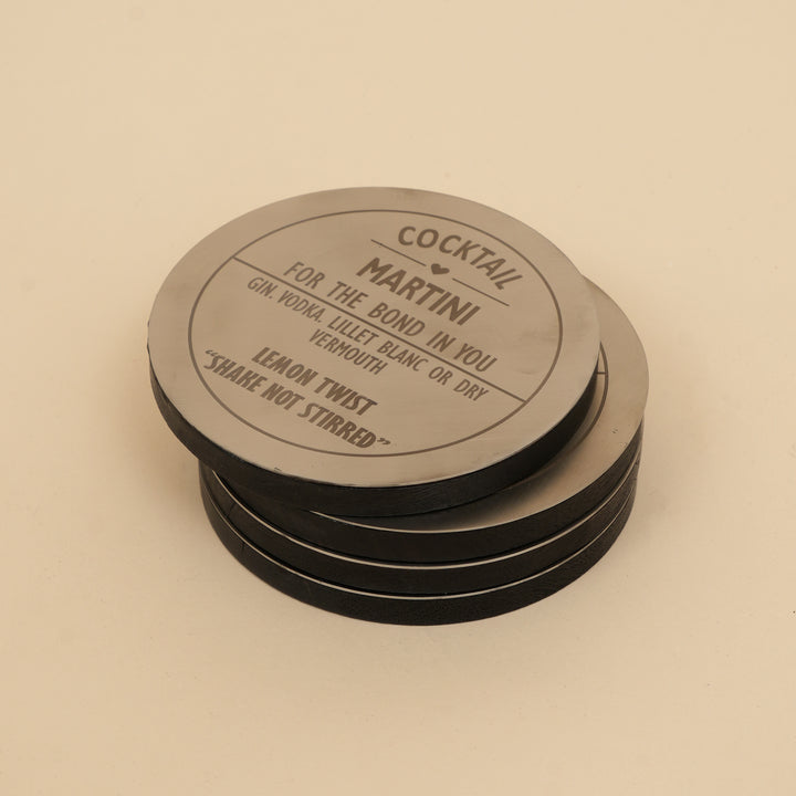 Expobazaar Metal and Wood Cocktail Coasters